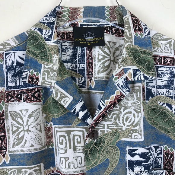 Vintage ROYAL CREATIONS Hawaiian Aloha Shirt M - Picture 2 of 7